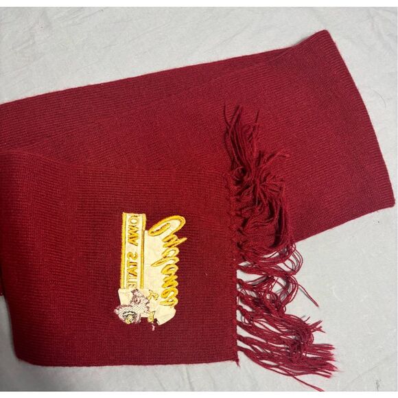 Vintage Iowa State Cyclones Scarf Scarve By Paramount Knitwear Red - Picture 4 of 8